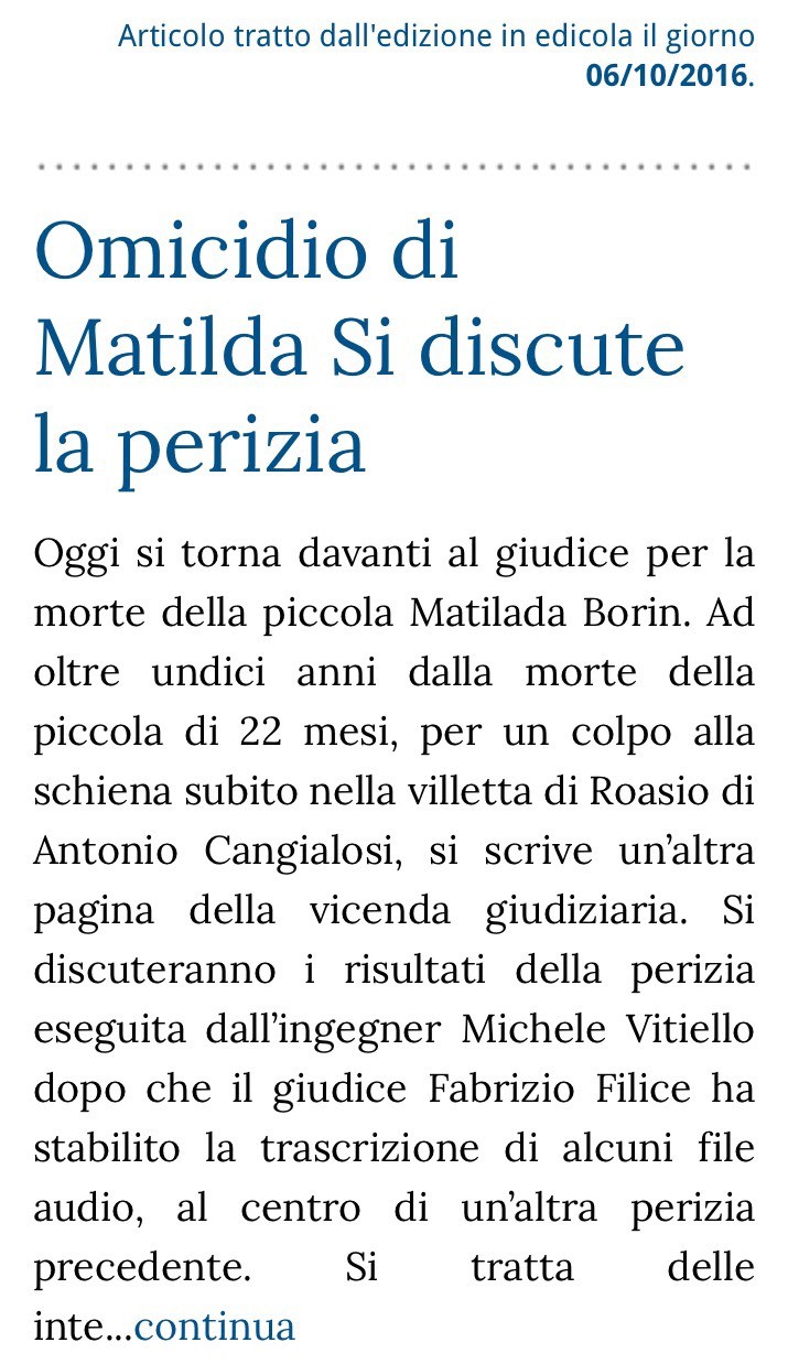 Omicidio di Matilda Borin, bambina di soli 22 mesi